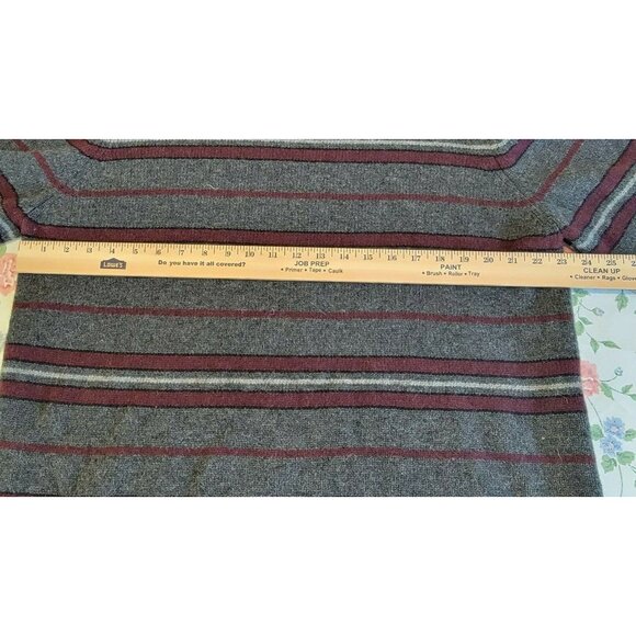 GAP 100% Lamb's Wool Men's Gray/Red Striped Round Neck Pullover Size XL-XXL # 15 - Picture 8 of 11